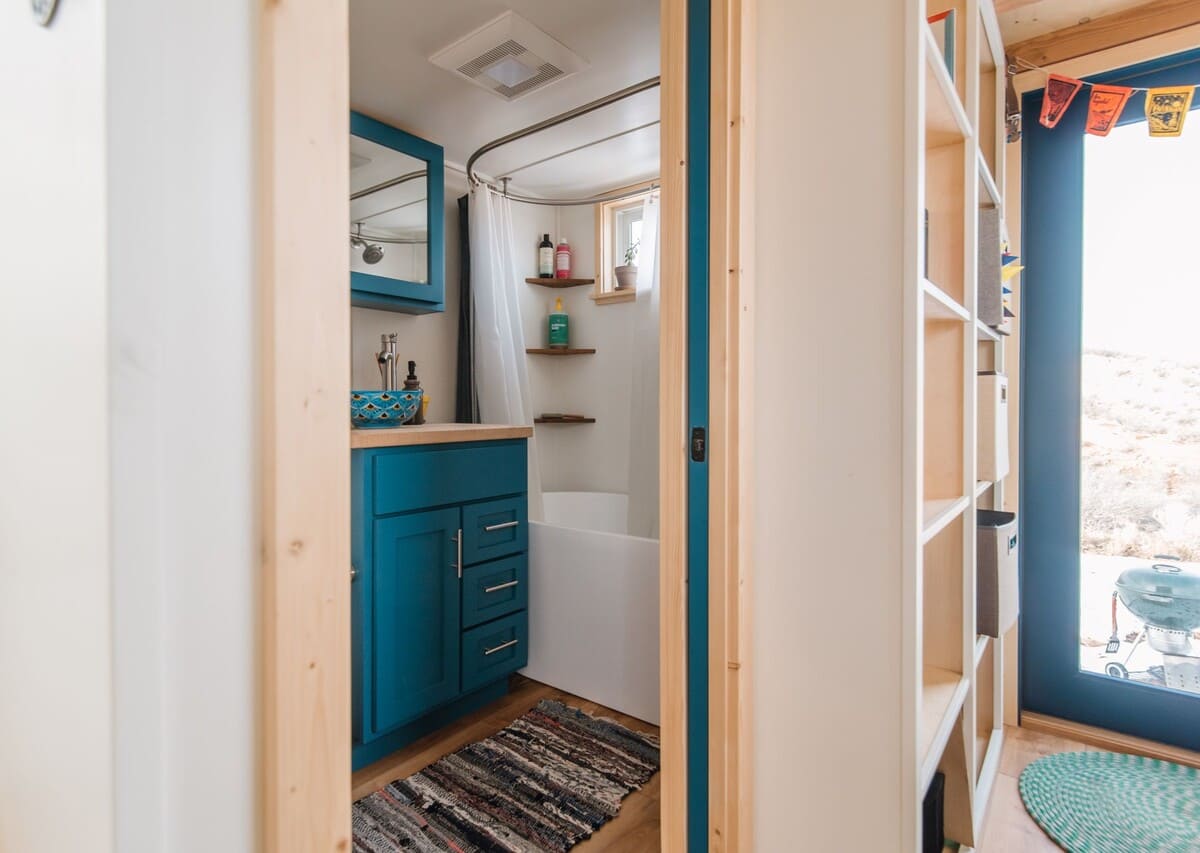 tiny house Bath 1 1 - This Luxurious Tiny House Does Not Hold Back on Function - It Even Has a Mudroom