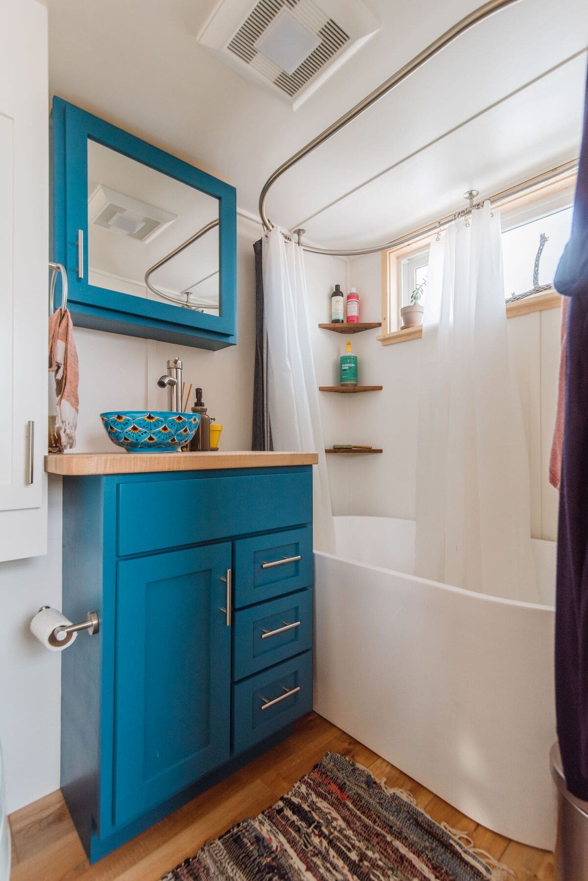 tiny house Bath 2 1 - This Luxurious Tiny House Does Not Hold Back on Function - It Even Has a Mudroom