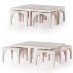 coffee table with stools