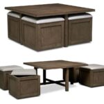 coffee table with storage ottomans