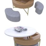 top lift table with ottomans