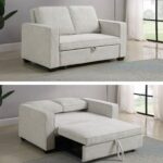 white sleeper loveseat sofa