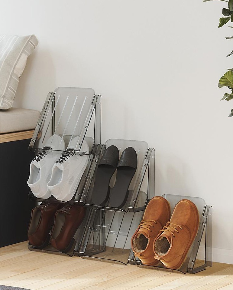 Umbra Terrace Clear Stacking Shoe Rack Set of 2