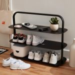 black shoe rack