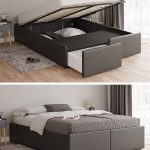 black storage bed
