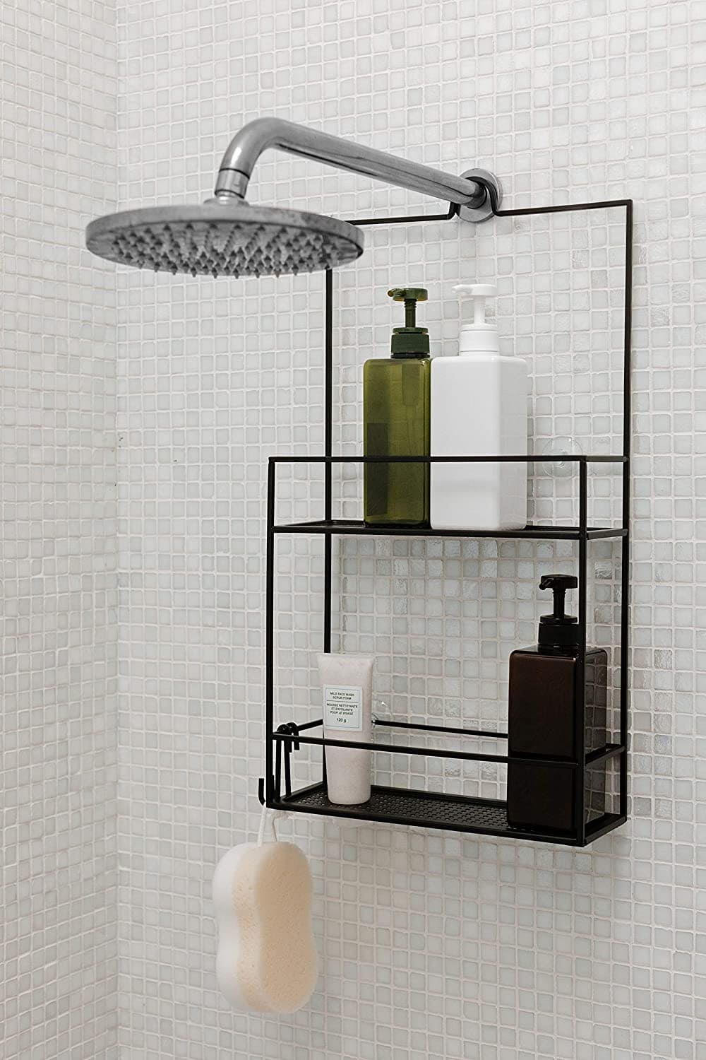 over the shower head caddy - 50 Small Bathroom Ideas – Make the Most of Your Tiny Space