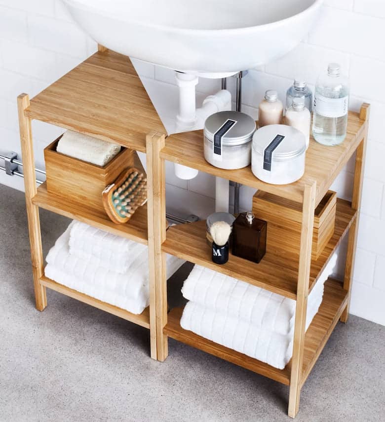 ragrund sink shelf corner shelf bamboo  0199500 pe356682 s5 1 - 50 Small Bathroom Ideas – Make the Most of Your Tiny Space