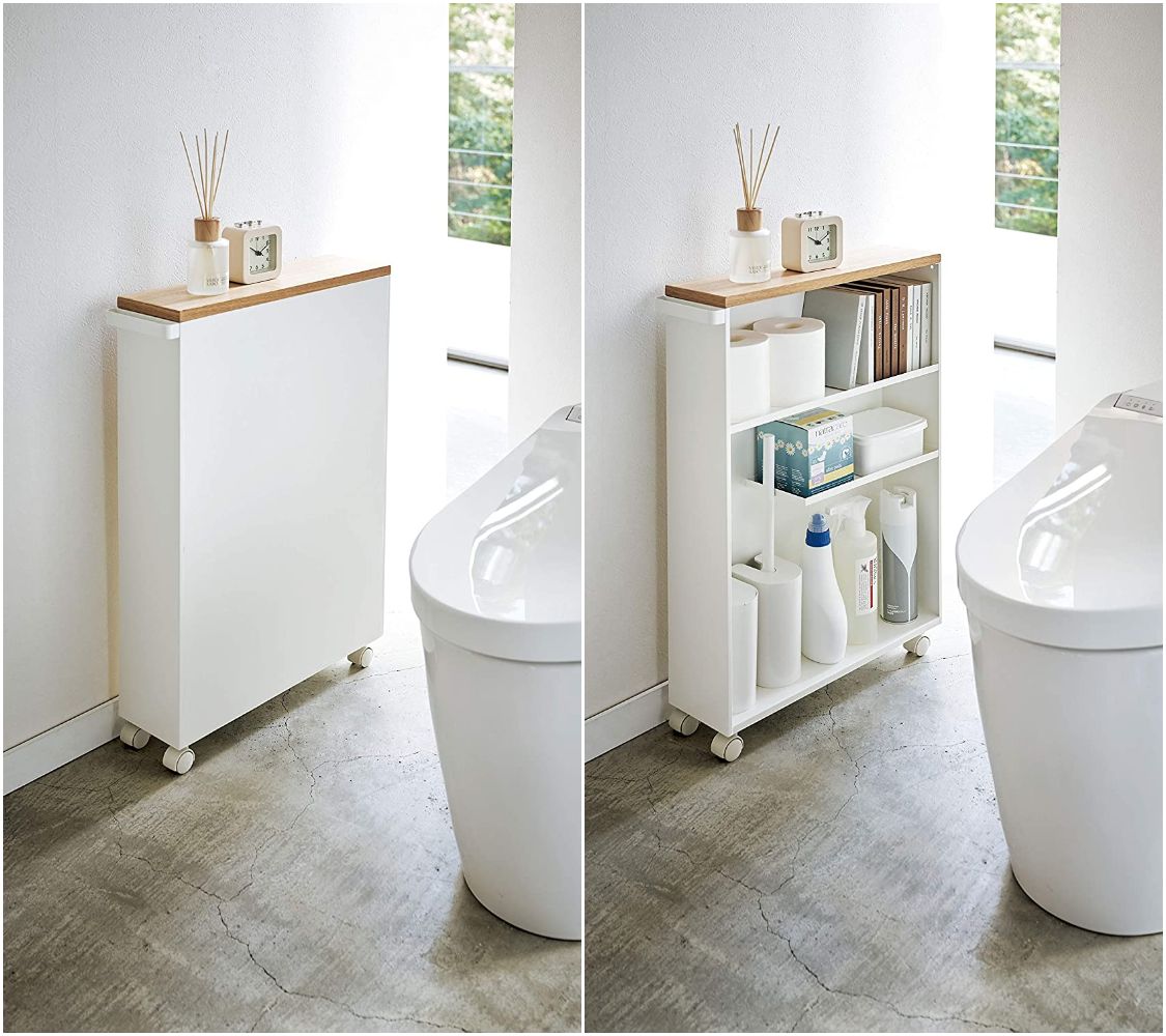 rolling bathroom cart - 50 Small Bathroom Ideas – Make the Most of Your Tiny Space