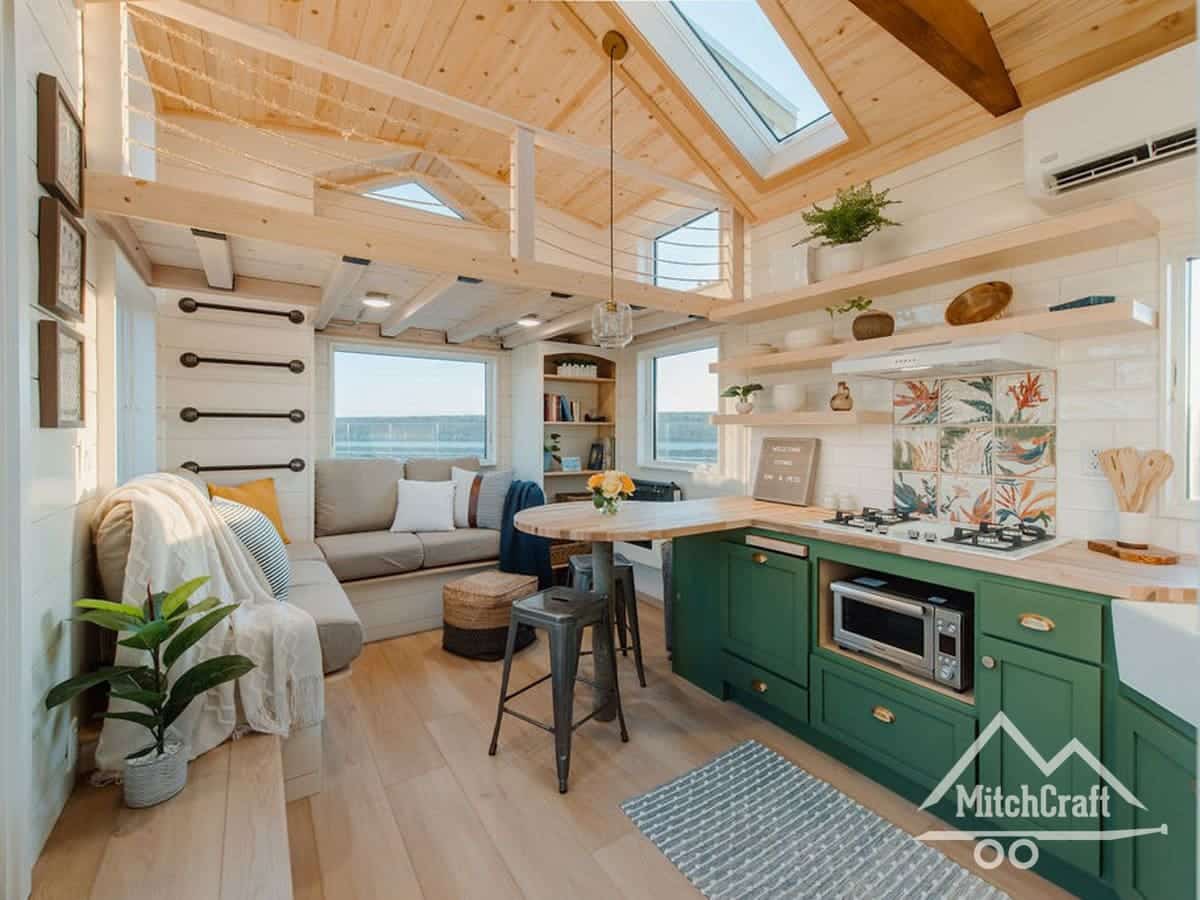 Tiny House Features Two Tiered Loft