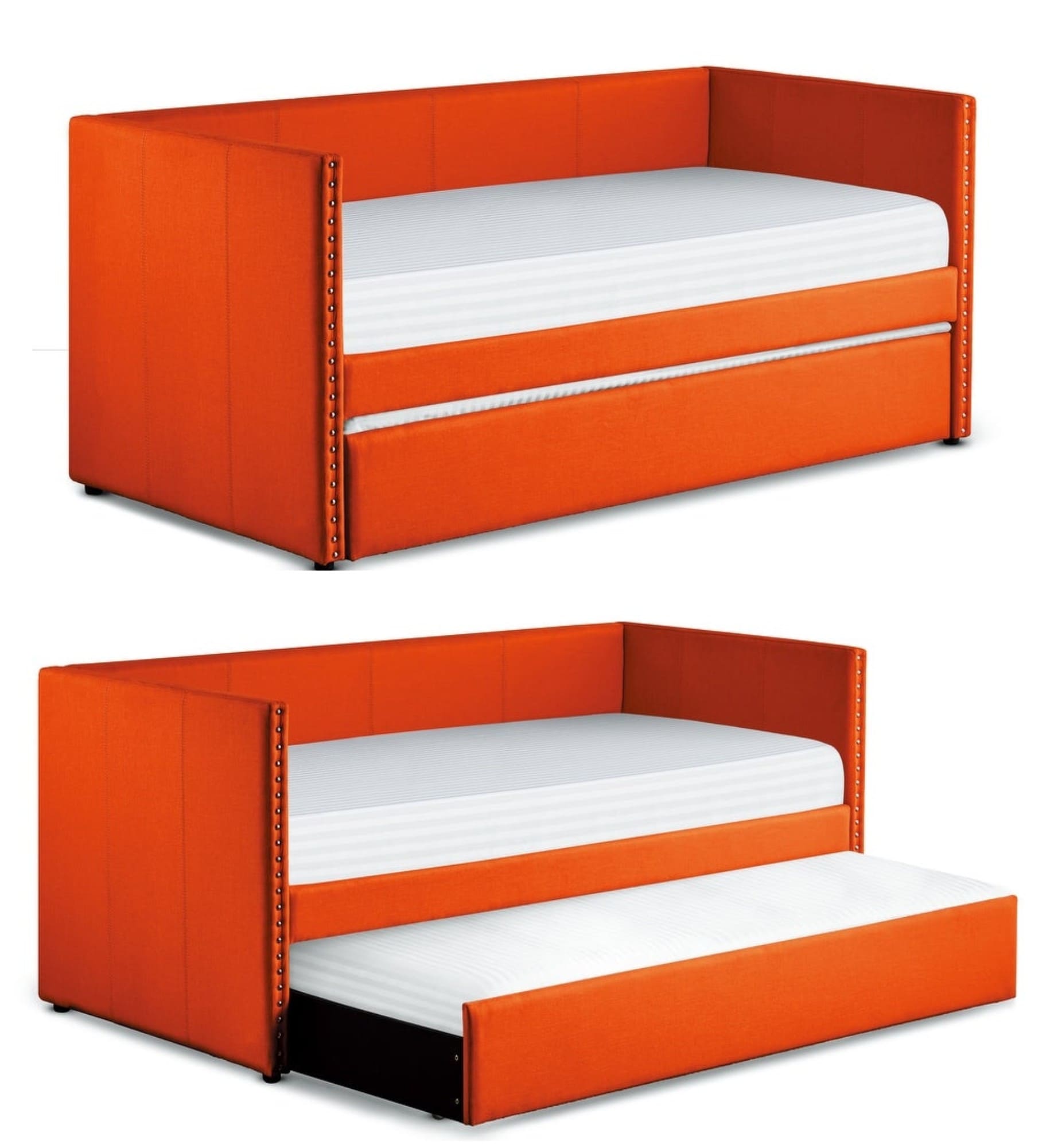 orange daybed trundle upholstered  - 25 Daybeds With Trundles That Everyone Loves (2023)