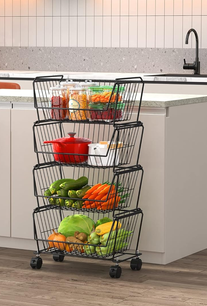 vegetable baskets - 50 Small Kitchen Ideas: How to Make Your Tiny Space Work Harder