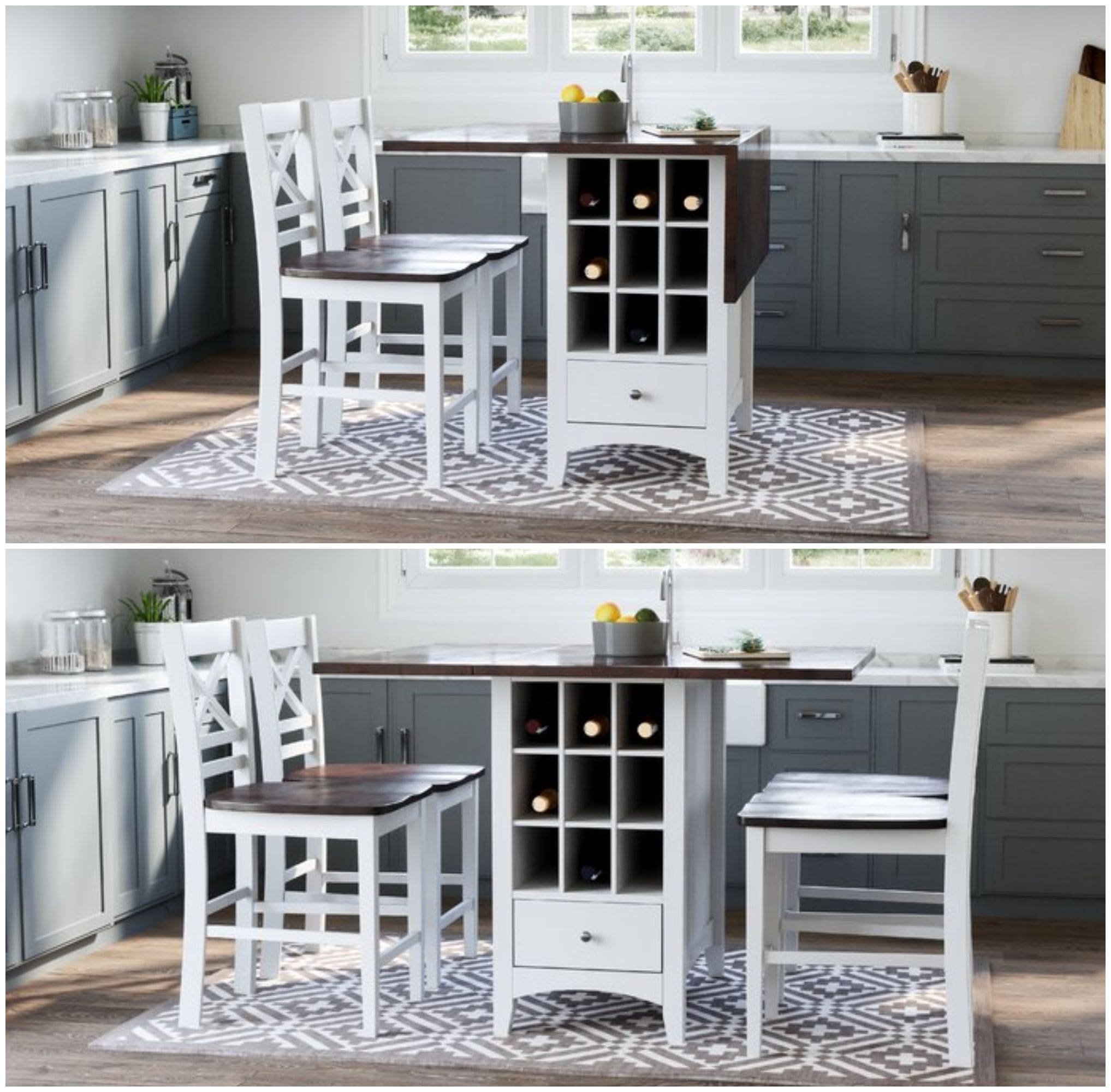 dropleaftablewinestorage Living in a shoebox