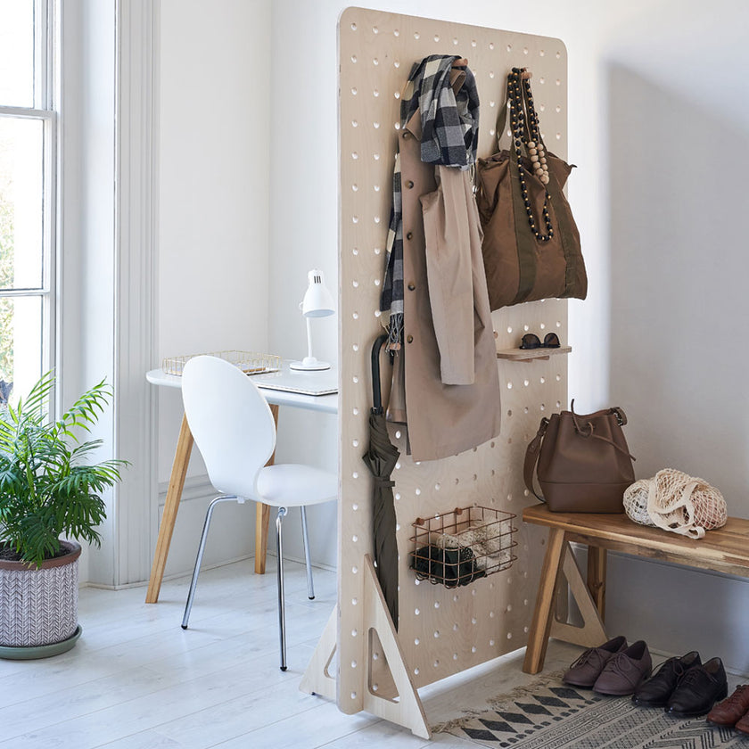 pegboard screen entryway Living in a shoebox