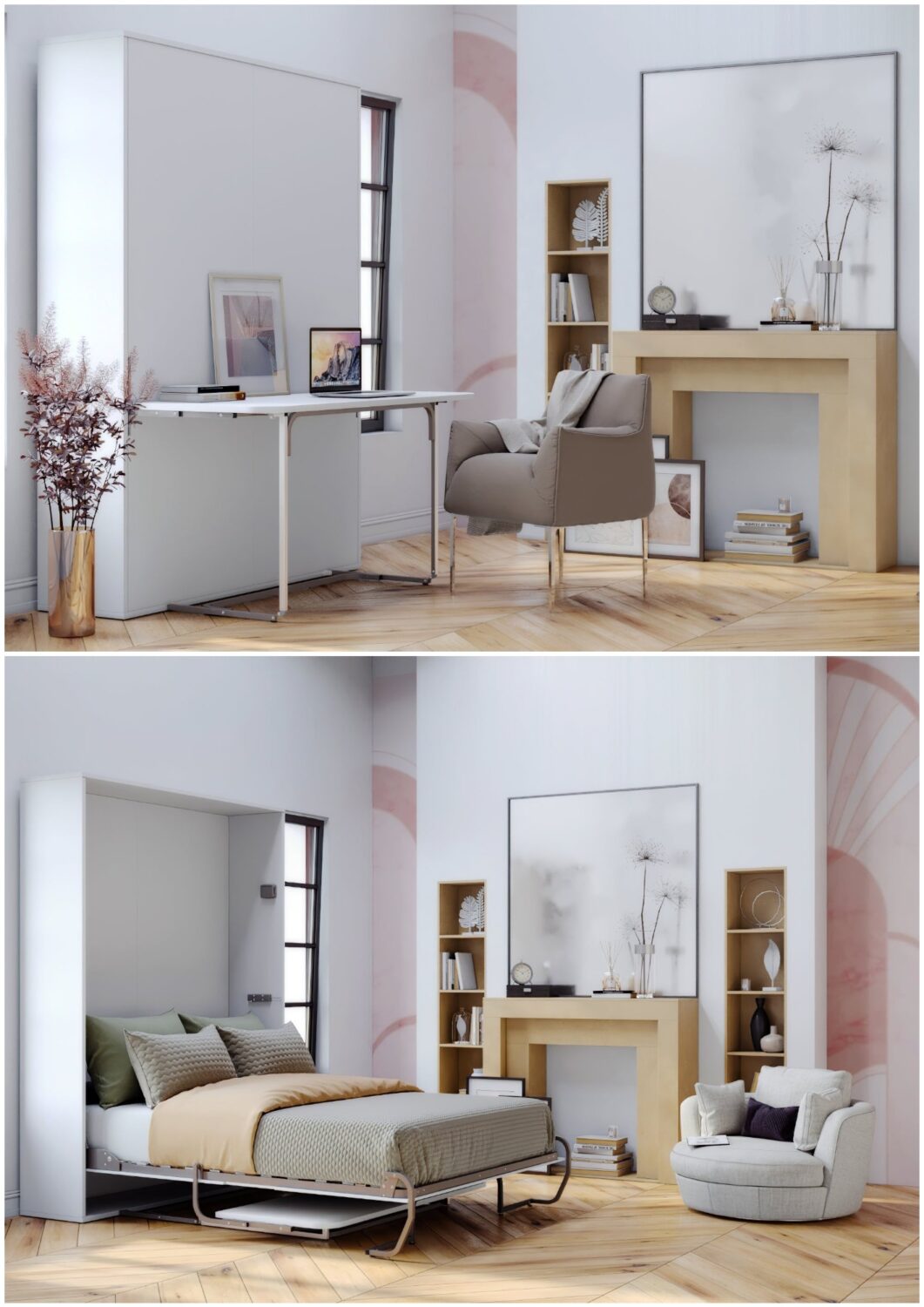 10 Murphy Beds With Integrated Desks: Your Home Office and Bedroom ...