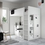 smastad-loft-bed-white-with-desk-with-desk-bookcase