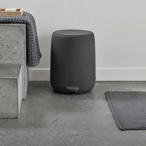 grey.trash can with lid 500x500 - 50 Eye-Catching Bathroom Ideas for Quick and Easy Upgrades