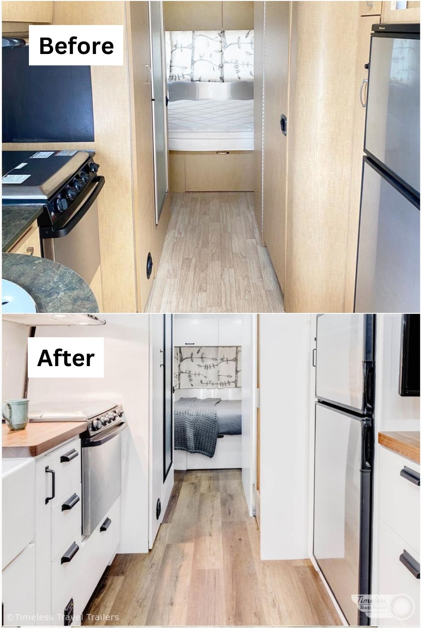 Airstream before after 1 - Flying Cloud Airstream Trailer Went From From Drab to Fab. See Inside the Gorgeous Holiday Home on Wheels