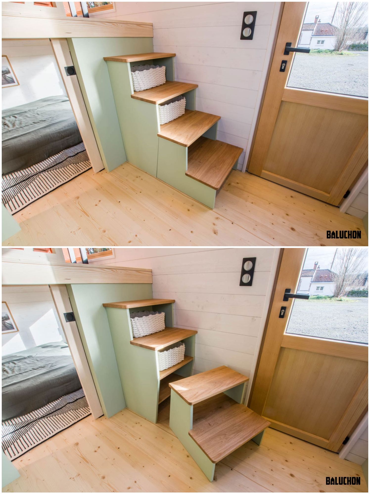 ellebore tiny house 2 - Unconventional Tiny House Flips the Script With Living Room Above and Bedroom Below