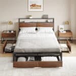 Antioch+Bed+Frame+with+4+Drawers,+Metal+Frame+with+LED+Light+and+Outlet,+Storage+Headboard (1)