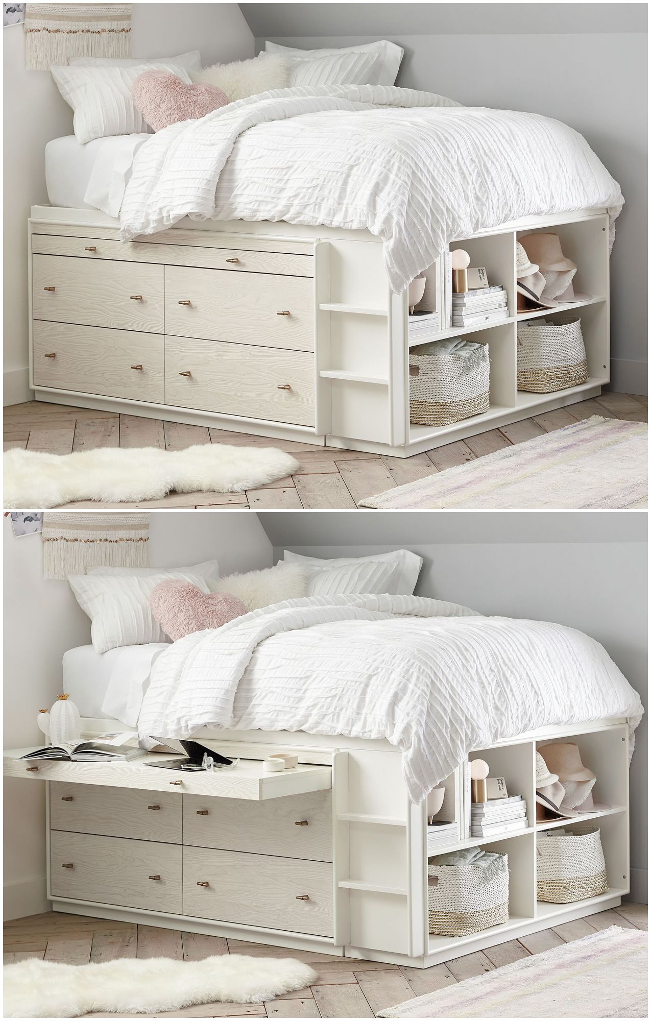 storage bed with desk - 15 Storage Beds That Prove You Don’t Have to Sacrifice Style for Storage