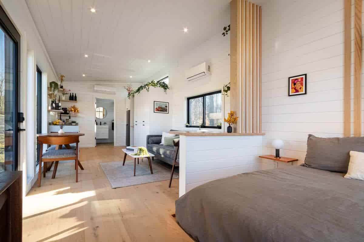 Luna park tiny house 6 - The One-Level Luna Park Tiny Home Wows with Glass Walls and Sleek Modern Details