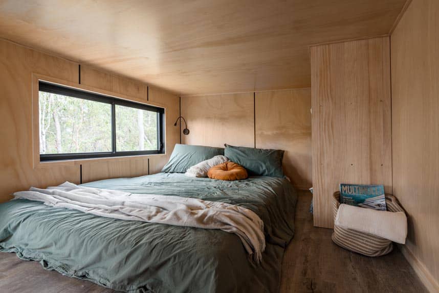tiny house australia wildscape model main bedroom view 1 - This Multi-Dimensional Tiny House Redefines Small-Space Living