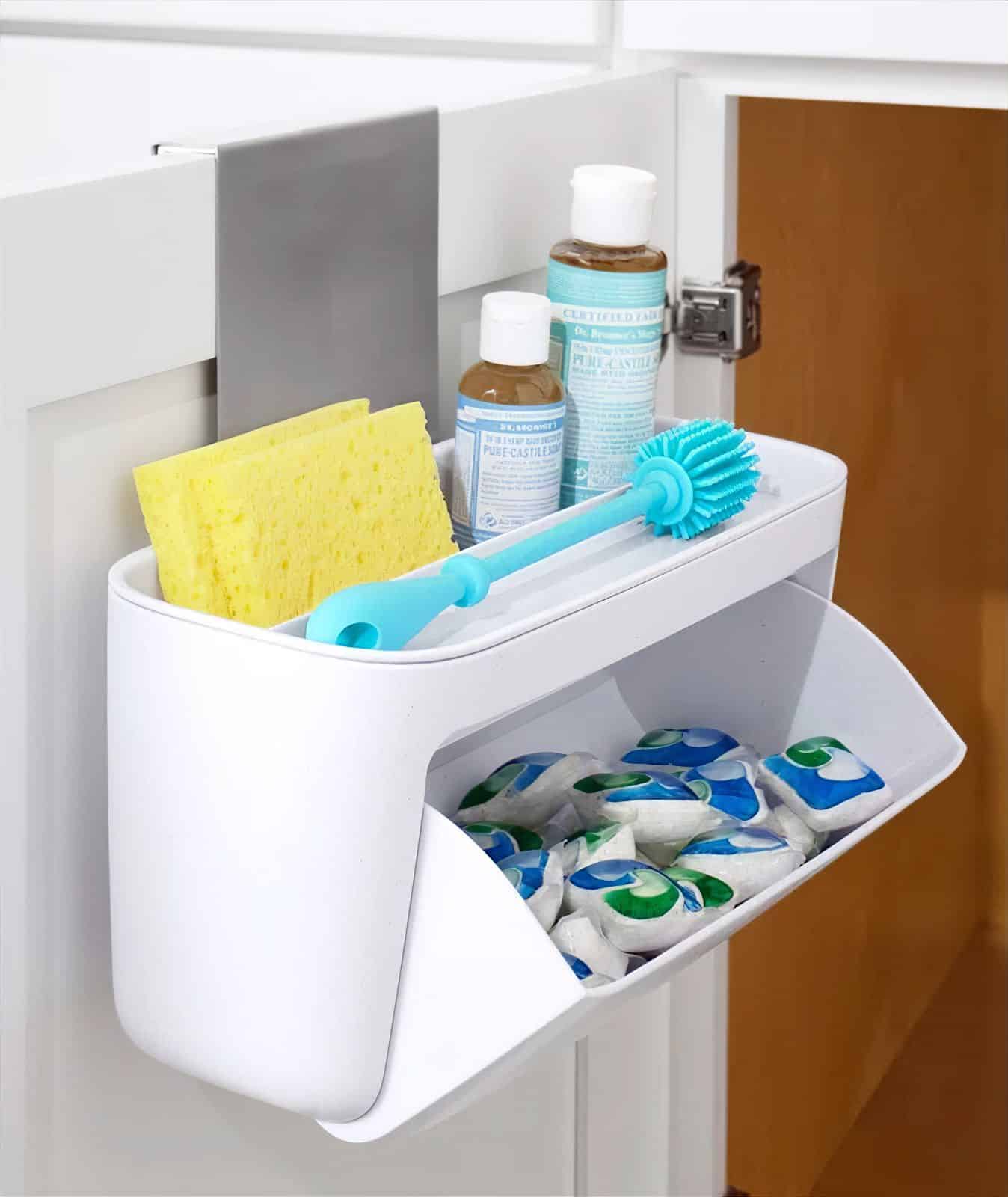 YouCopiaDoorStash™DishwasherPodHolderLid_HangingStorageContainer_SpeckledWhite__1___1_