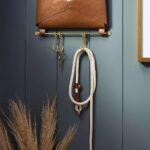 Entryway Organizer Faux Leather and Gold