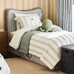 Everette Ocean Green Upholstered Kids Twin Bed by Jake Arnold