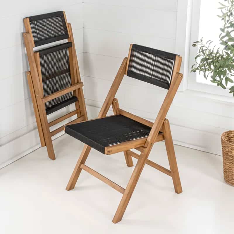 Folding Wood Chair スタンダード（新品未使用） Stakmore Wood Folding Chair with Bonded Leather Seat
