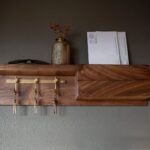 Solid Walnut Key Hook Entryway Organize