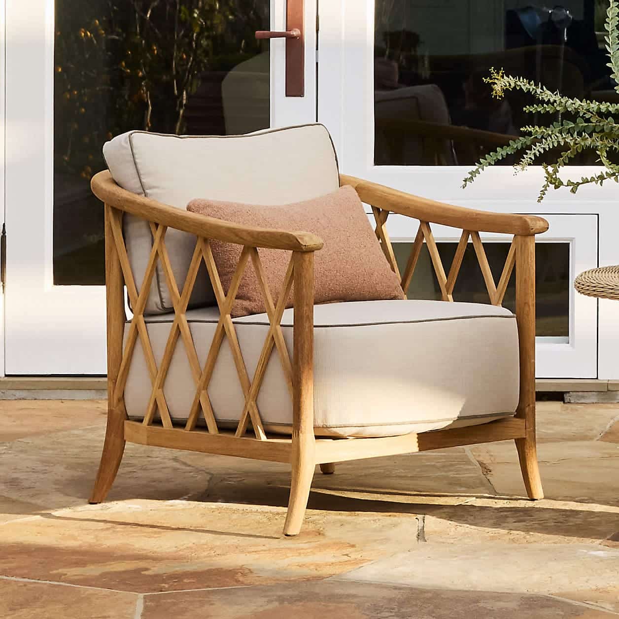 The Hartford Wood Outdoor Lounge Chair by Jake Arnold - Coastal Charm Meets Old Hollywood in Jake Arnold’s Latest Crate & Barrel Collections